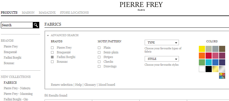 Homepage Dekostoffe von Pierre Frey