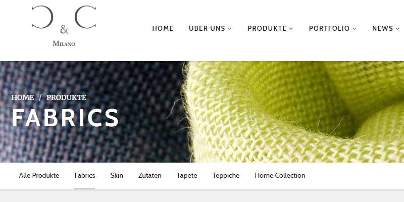 Homepage Dekostoffe von Cu.C Milano