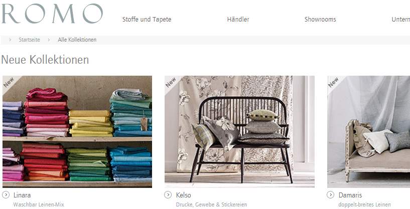 Homepage Dekostoffe kaufen von Romo