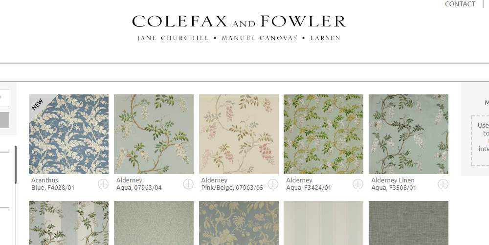Homepage Dekostoffe kaufen von Colefax and Fowler