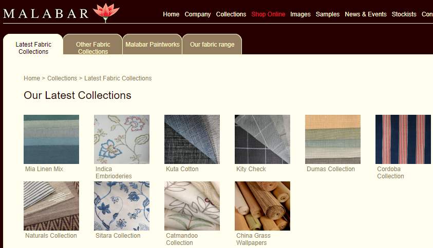 Homepage Dekostoffe kaufen von Malabar