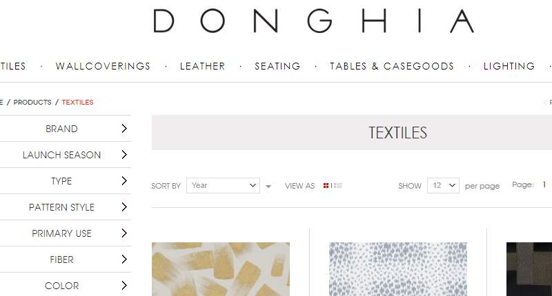 Hompage Dekostoffe kaufen von Donghia