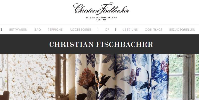 Homepage Dekostoffe von Christian Fischbacher