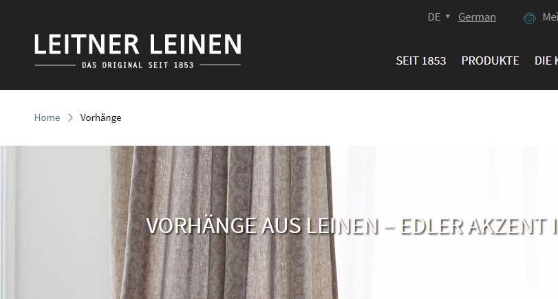 Homepage Dekostoffe von Leitner Leinen