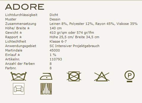 Gardinenideen Eclectic von Kobe Vorhangstoff Adore Produktbeschreibung