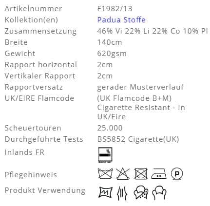 Bezugsstoff gemustert