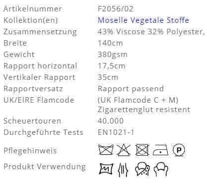 Bezugsstoff gemustert