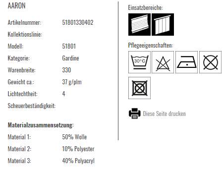 Faltrollo mit Streifen Stoff Aaron-Produktinfo