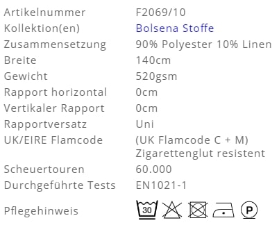 Bezugsstoffe Uni
