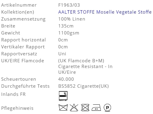 Bezugsstoffe Uni