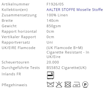 Bezugsstoffe Uni