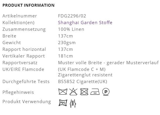 Vorhangstoff mit Blumenmuster