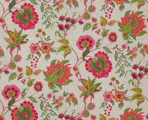Vorhangstoff mit Blumenmuster