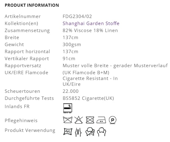 Vorhangstoff mit Blumenmuster