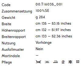 Vorhangstoff-Blumenmuster-Silkbird-Dedar Produktinfo