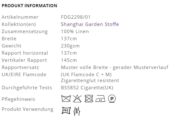 Vorhangstoff mit Blumenmuster