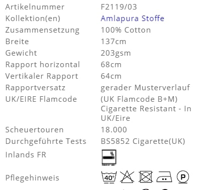 Vorhangstoff gemustert