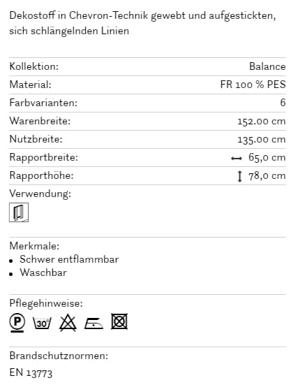 Vorhangstoff gemustert