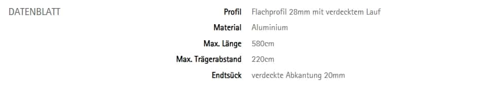Vorhangstange Innenlauf