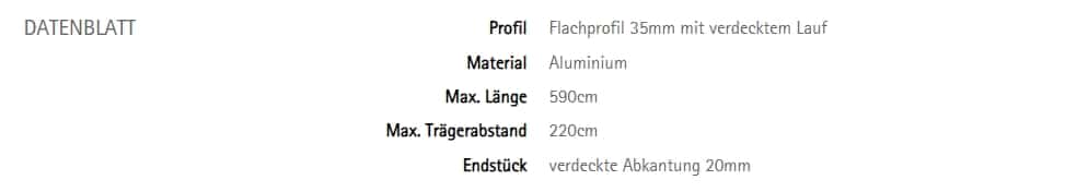 Vorhangstange Innenlauf