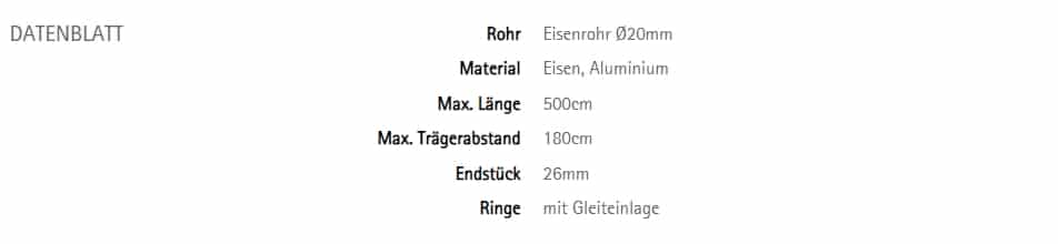 Vorhangstange Eisen