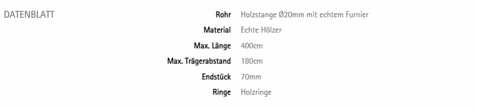 Vorhangstange Holz