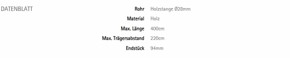 Vorhangstange Holz
