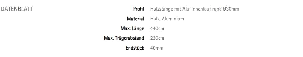 Vorhangstange Holz