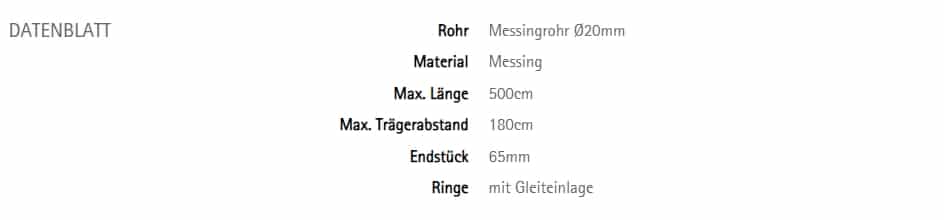 Vorhangstange Messing