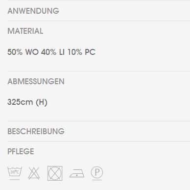 Vorhangstoff Uni Christian Fischbacher Wool and Wool-Info