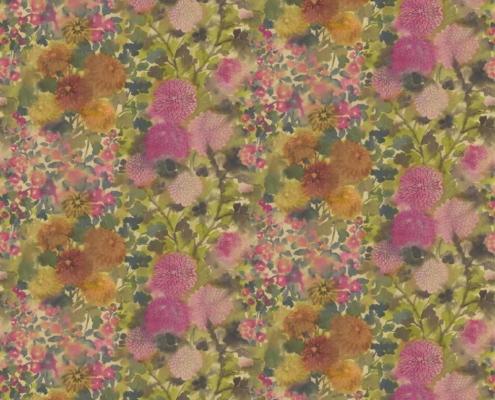 Bezugsstoff-Blumen-Japonaiserie Saffron Designers-Guild