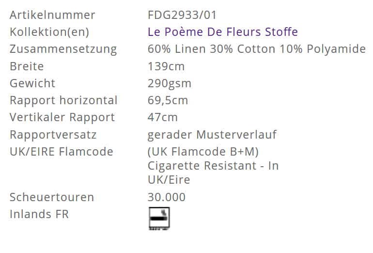 Bezugsstoff-Blumen-Japonaiserie Saffron Designers-Guild Info