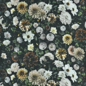 Vorhangstoff-Blumen-Dahlia Noir Slate Designers-Guild