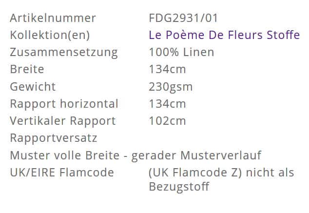 Vorhangstoff-Blumen-Dahlia Noir Slate Designers-Guild Info