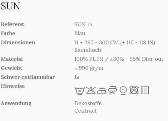 Vorhangstoff Uni Sun 1A Wind Info