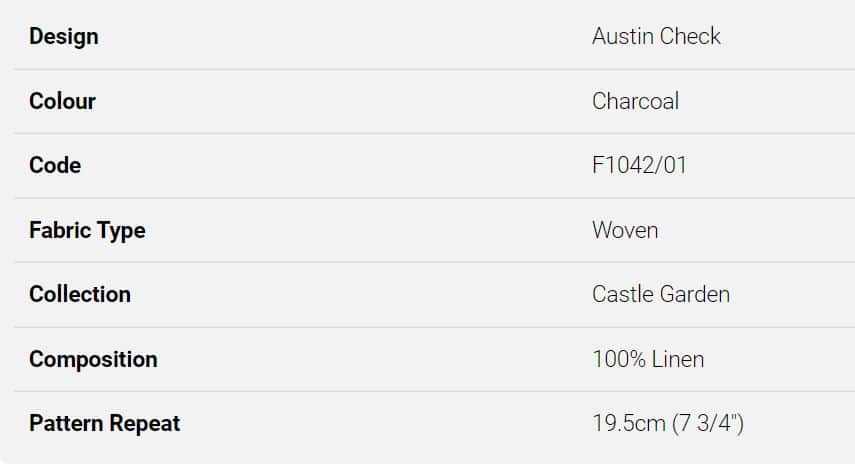 Bezugsstoff-kariert-Austin Check Charcoal F1042 Clarke-Clarke Info