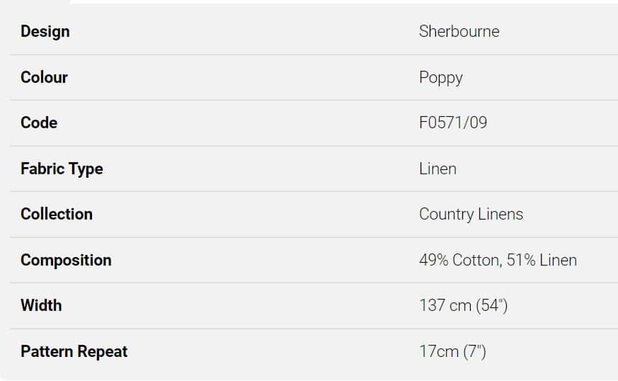 Bezugsstoff-kariert-Sherbourne Poppy F0571 Clarke-Clarke Info