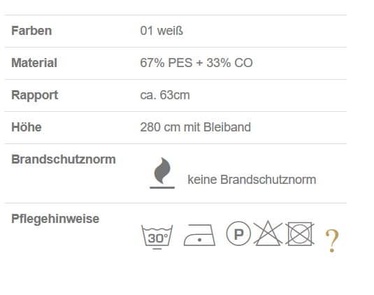 Gardinenstoff Blumenmuster Intex La Spezia 01 weiß Info