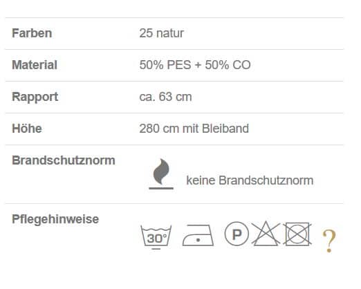 Gardinenstoff Blumenmuster Intex MINERVA 25 Info