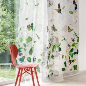Gardinenstoffe Blumenmuster Creation Baumann PAPILLON VOILE