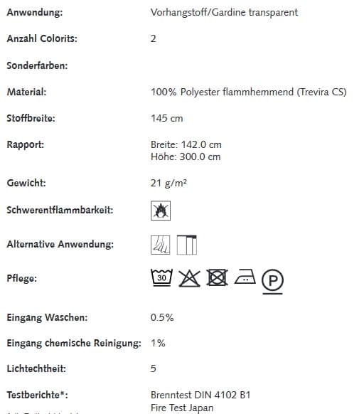 Gardinenstoffe Blumenmuster Creation Baumann PAPILLON VOILE Info