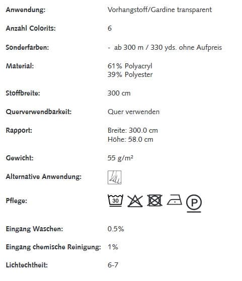 Gardinenstoffe gemustert Creation Baumann Cosmo Info