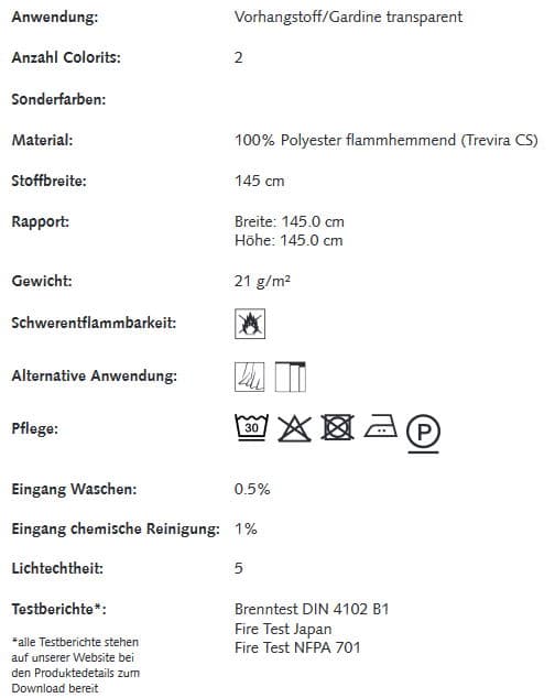 Gardinenstoffe Blumenmuster Creation Baumann ROSE VOILE Info
