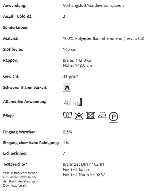 Gardinenstoffe Blumenmuster Creation Baumann VIENTO S Info