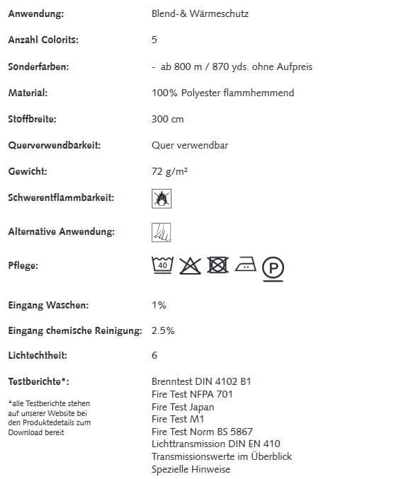 Gardinenstoffe Wärmeschutz Blendschutz STEEL BASE Creation Baumann 010019 Info