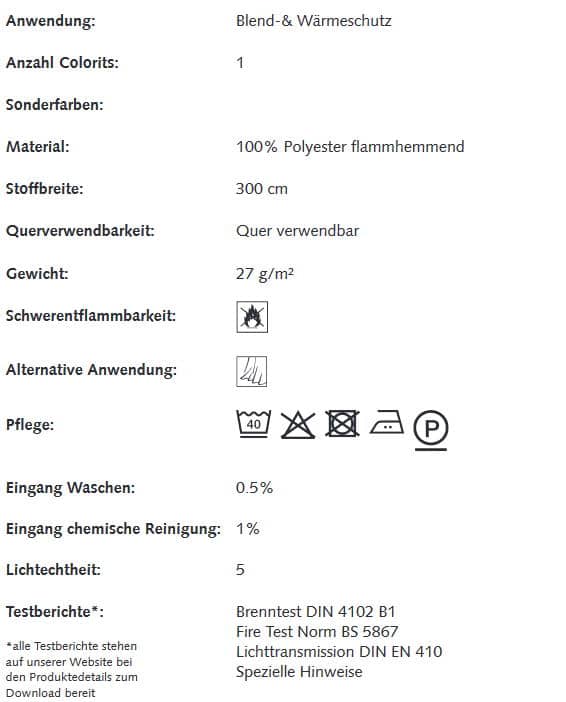 Gardinenstoffe Wärmeschutz Blendschutz STEEL STRIE Creation Baumann 0100186 Info