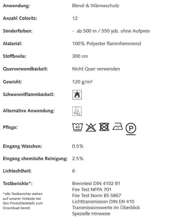 Gardinenstoffe Wärmeschutz Blendschutz STEEL TEX II Creation Baumann 0100205 Info