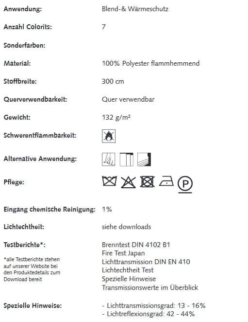 Gardinenstoffe Wärmeschutz Blendschutz Shadow FR II-300 Creation Baumann 0004197 Info