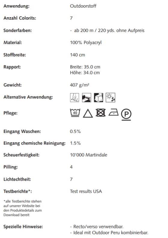 Bezugsstoff Outdoor Paraguay 0101500-0151 Creation Baumann Info