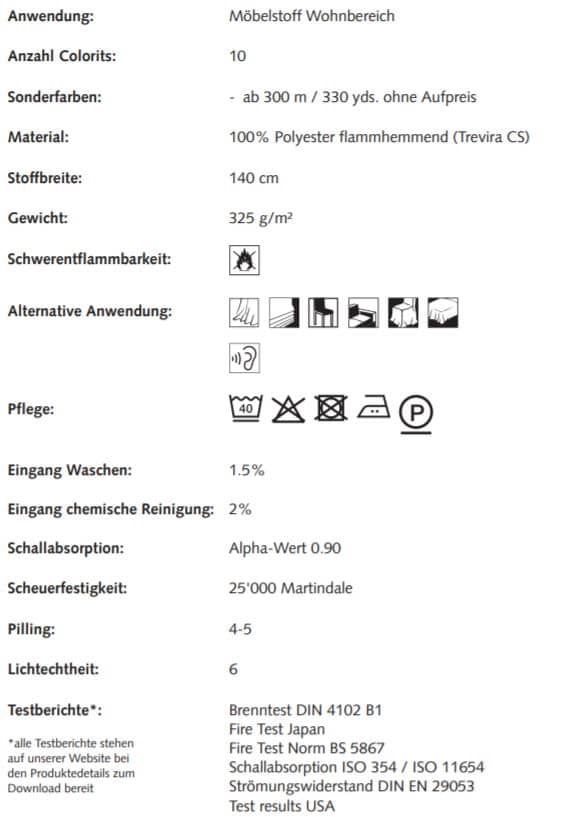 Bezugsstoff Ökologisch Henry 0100720-0003 Creation Baumann Info